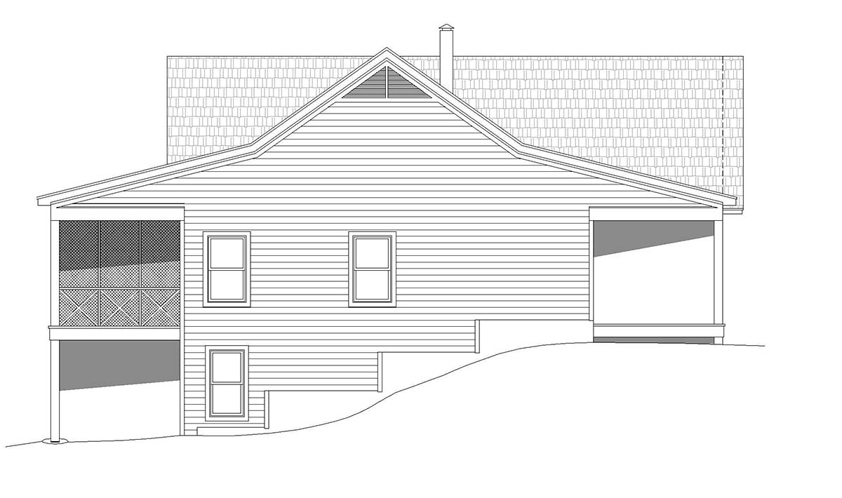 Country, Farmhouse, Traditional Plan with 1787 Sq. Ft., 2 Bedrooms, 2 Bathrooms, 2 Car Garage Picture 3