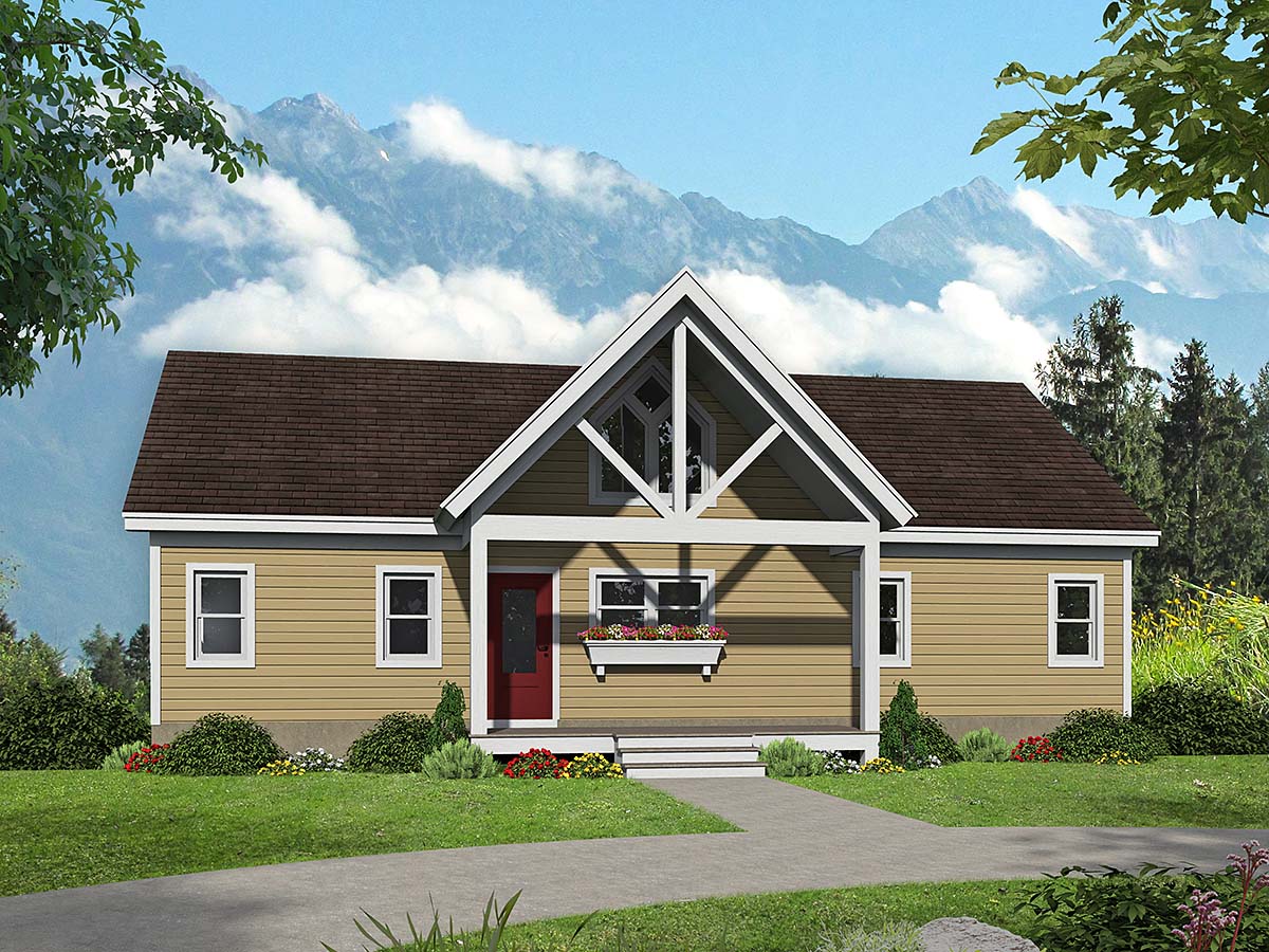 Country, Ranch, Traditional House Plan 52126 with 2 Beds, 2 Baths Elevation