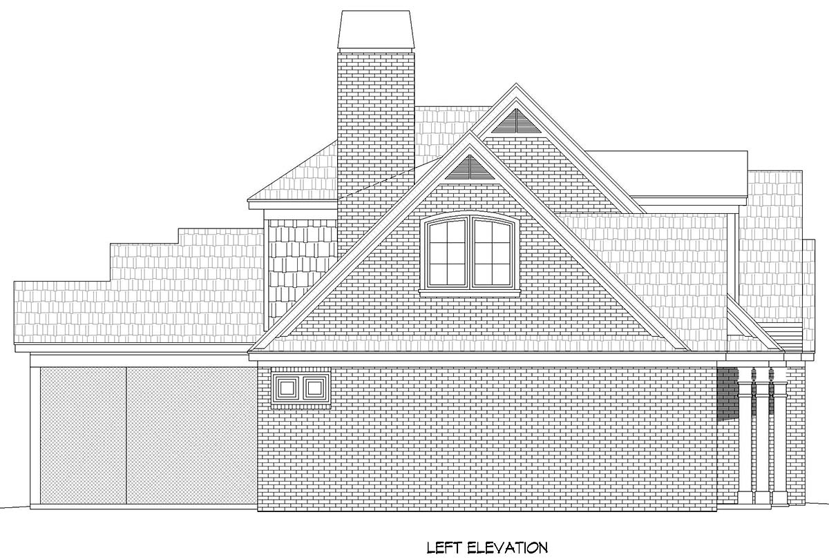 Country, Farmhouse, Traditional Plan with 3510 Sq. Ft., 3 Bedrooms, 3 Bathrooms, 3 Car Garage Picture 3