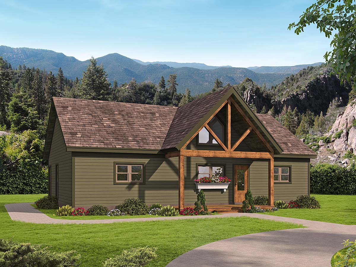 Traditional Plan with 1357 Sq. Ft., 2 Bedrooms, 2 Bathrooms Elevation