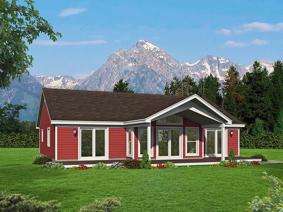 Traditional House Plan 52138 with 2 Beds, 2 Baths Elevation