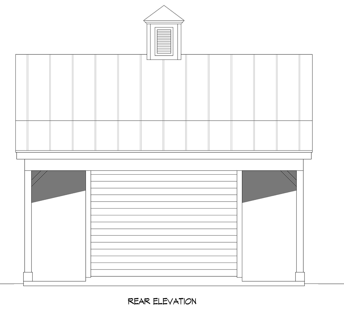 Contemporary 2 Car Garage Plan 52139 Rear Elevation