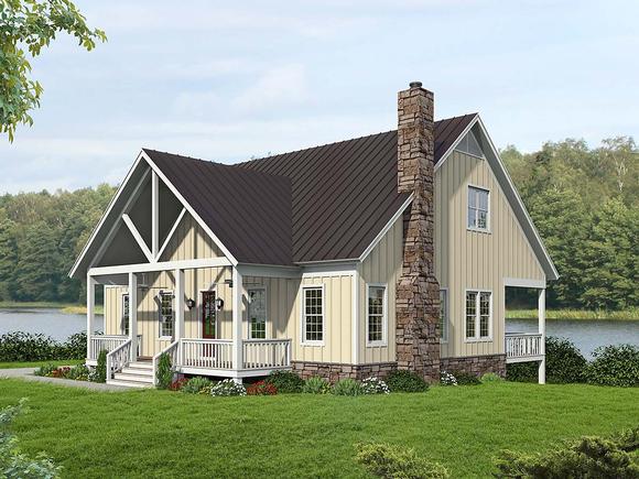 Bungalow, Country, Craftsman, Farmhouse House Plan 52140 with 3 Beds, 4 Baths, 2 Car Garage Elevation