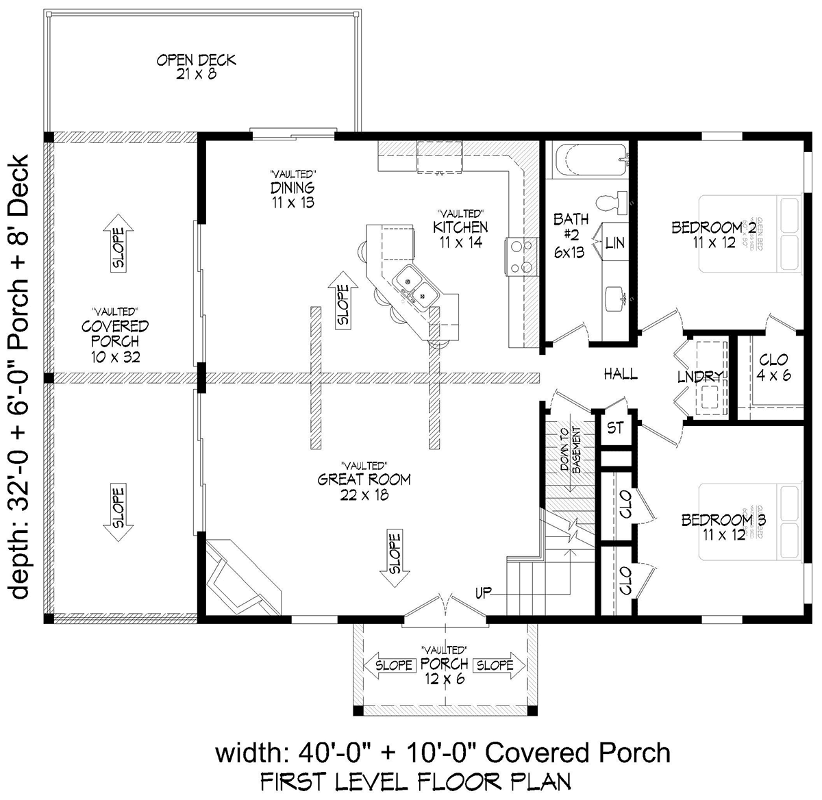 Cabin, Country, Craftsman, Farmhouse, Prairie House Plan 52148 with 3 Beds, 2 Baths, 2 Car Garage Level One
