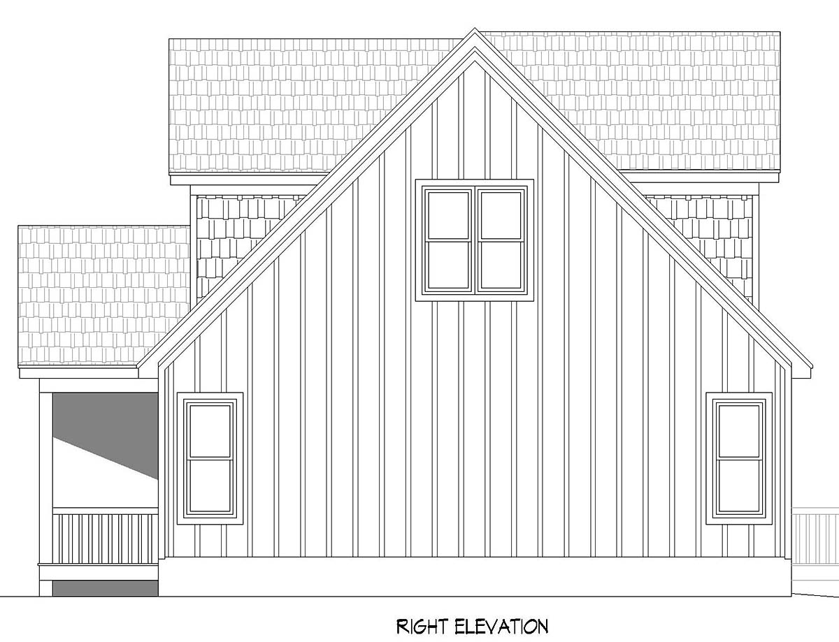 Cabin, Country, Craftsman, Farmhouse, Prairie Style Plan with 2537 Sq. Ft., 3 Bedrooms, 2 Bathrooms, 2 Car Garage Picture 2