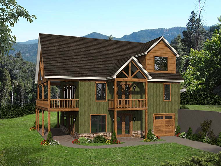 Cabin, Country, Craftsman, Farmhouse, Prairie Style Plan with 2537 Sq. Ft., 3 Bedrooms, 2 Bathrooms, 2 Car Garage Picture 6