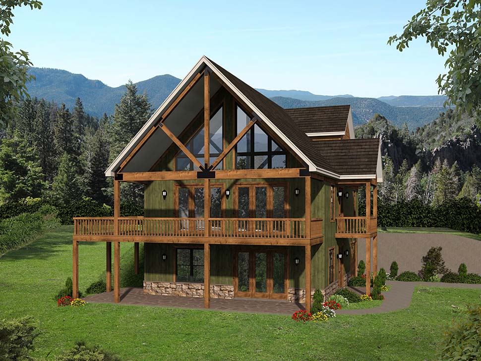 Cabin, Country, Craftsman, Farmhouse, Prairie Style Plan with 2537 Sq. Ft., 3 Bedrooms, 2 Bathrooms, 2 Car Garage Picture 7