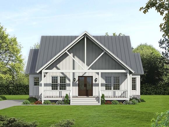 Cabin, Country, Farmhouse House Plan 52149 with 3 Beds, 3 Baths Elevation