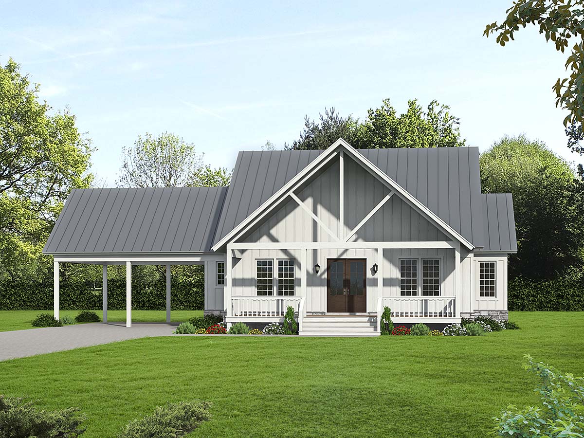 Cabin, Country, Farmhouse House Plan 52150 with 3 Beds, 3 Baths, 2 Car Garage Elevation