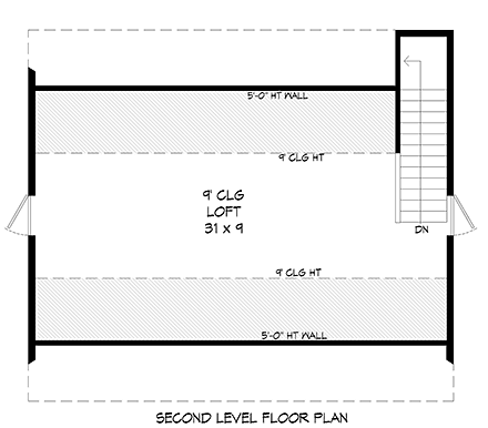 Country, Farmhouse, Traditional 2 Car Garage Plan 52158 Second Level Plan