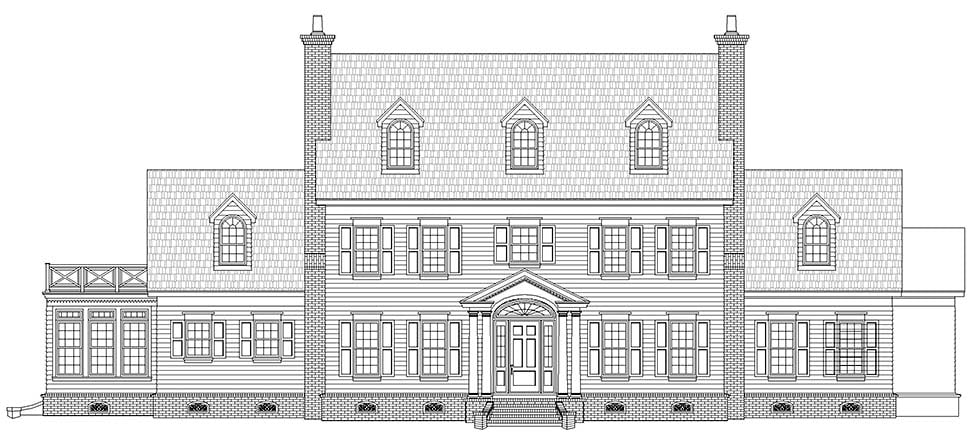 Colonial, Cottage, Country, Southern Plan with 7200 Sq. Ft., 6 Bedrooms, 6 Bathrooms, 3 Car Garage Picture 4
