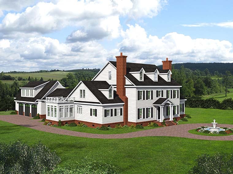 Colonial, Cottage, Country, Southern Plan with 7200 Sq. Ft., 6 Bedrooms, 6 Bathrooms, 3 Car Garage Picture 6