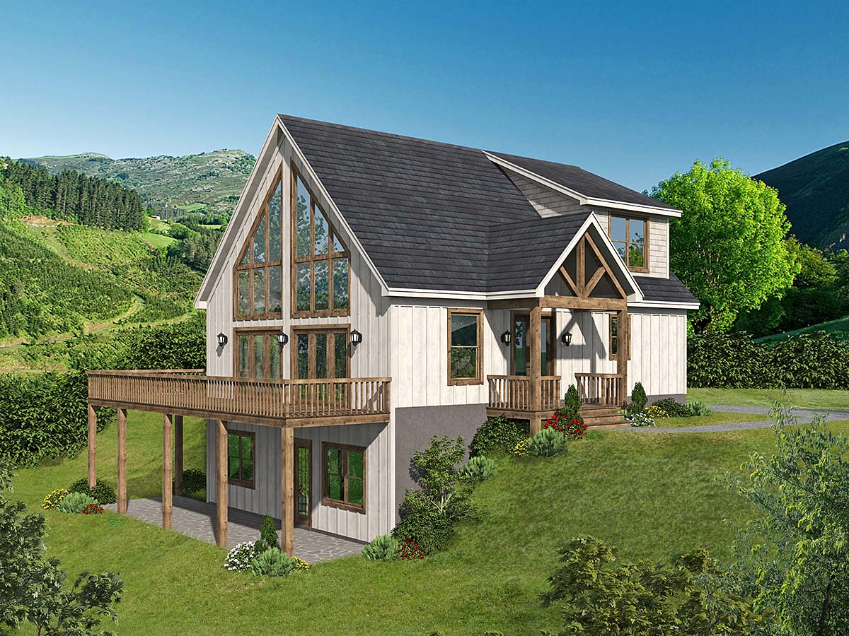 A-Frame, Contemporary, Country, Farmhouse, Prairie Style, Ranch Plan with 1770 Sq. Ft., 4 Bedrooms, 4 Bathrooms Elevation