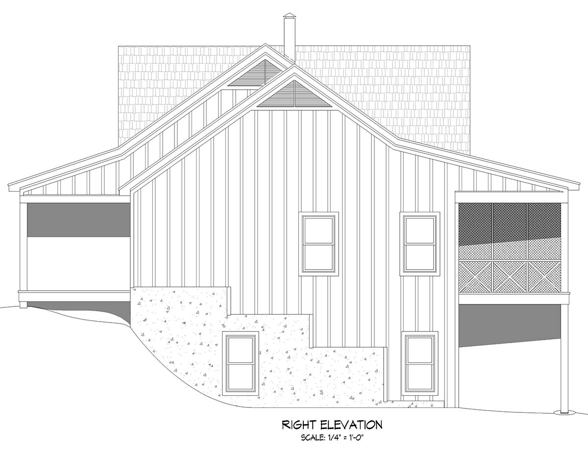 Country, Farmhouse, Traditional Plan with 3321 Sq. Ft., 4 Bedrooms, 3 Bathrooms, 2 Car Garage Picture 2