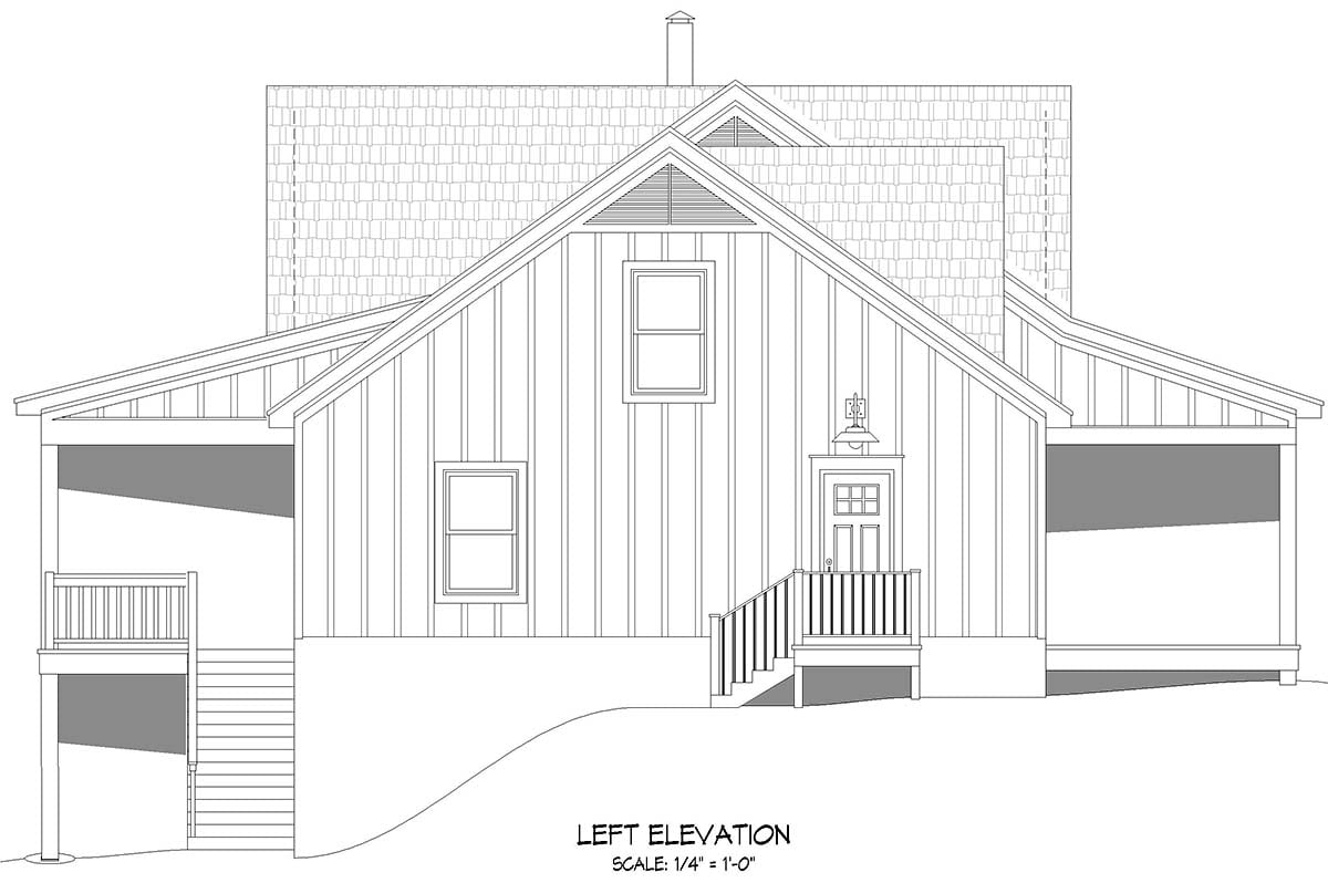 Country, Farmhouse, Traditional Plan with 3321 Sq. Ft., 4 Bedrooms, 3 Bathrooms, 2 Car Garage Picture 3