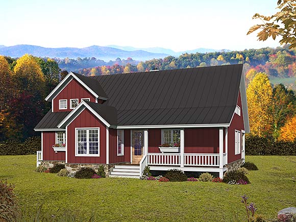 Country, Farmhouse, Ranch, Traditional House Plan 52172 with 3 Beds, 3 Baths Elevation
