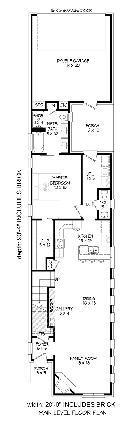 Bungalow, Craftsman House Plan 52182 with 3 Beds, 3 Baths, 2 Car Garage First Level Plan