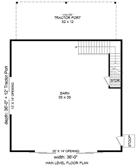 Country, Farmhouse, Traditional 2 Car Garage Plan 52184 First Level Plan