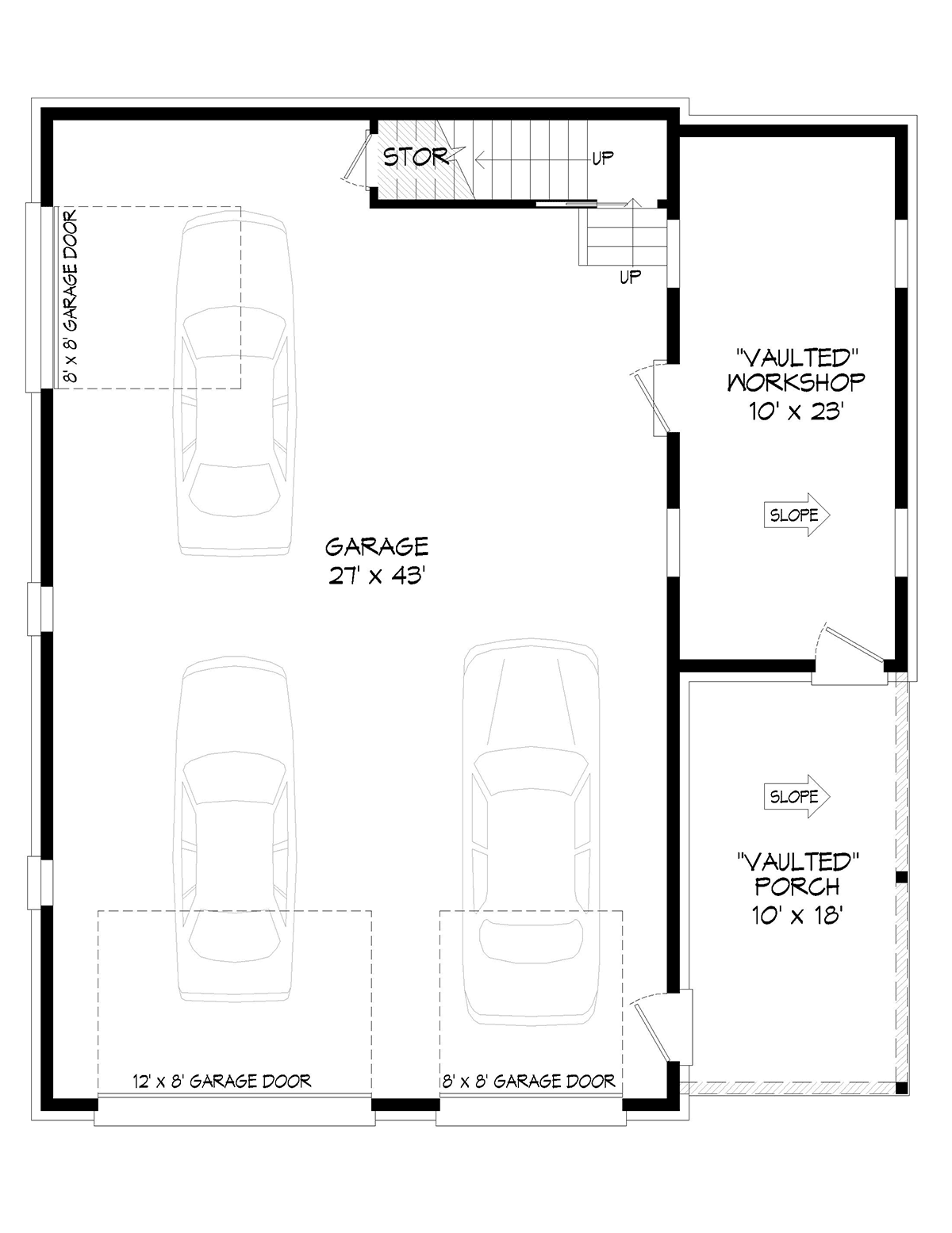 Bungalow, Country, Craftsman, Traditional 3 Car Garage Plan 52186 Level One