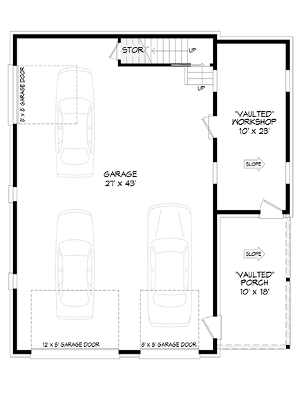 Bungalow, Country, Craftsman, Traditional 3 Car Garage Plan 52186 First Level Plan