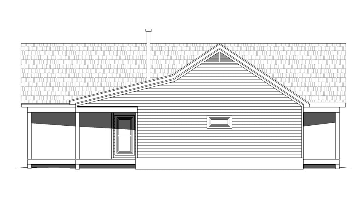 Cottage, Country, Traditional Plan with 1412 Sq. Ft., 3 Bedrooms, 2 Bathrooms Picture 3