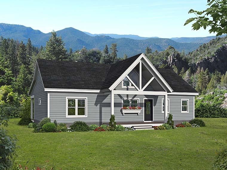 Cottage, Country, Traditional Plan with 1412 Sq. Ft., 3 Bedrooms, 2 Bathrooms Picture 6