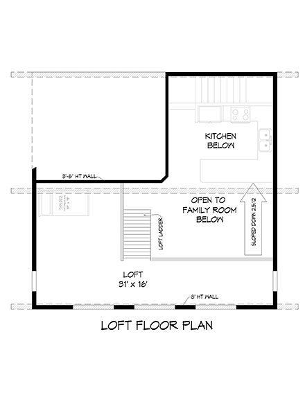 Coastal, Contemporary, Modern House Plan 52194 with 3 Beds, 2 Baths, 2 Car Garage Third Level Plan
