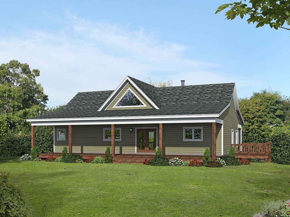 Country, Farmhouse, Ranch, Traditional Plan with 1560 Sq. Ft., 2 Bedrooms, 2 Bathrooms Elevation
