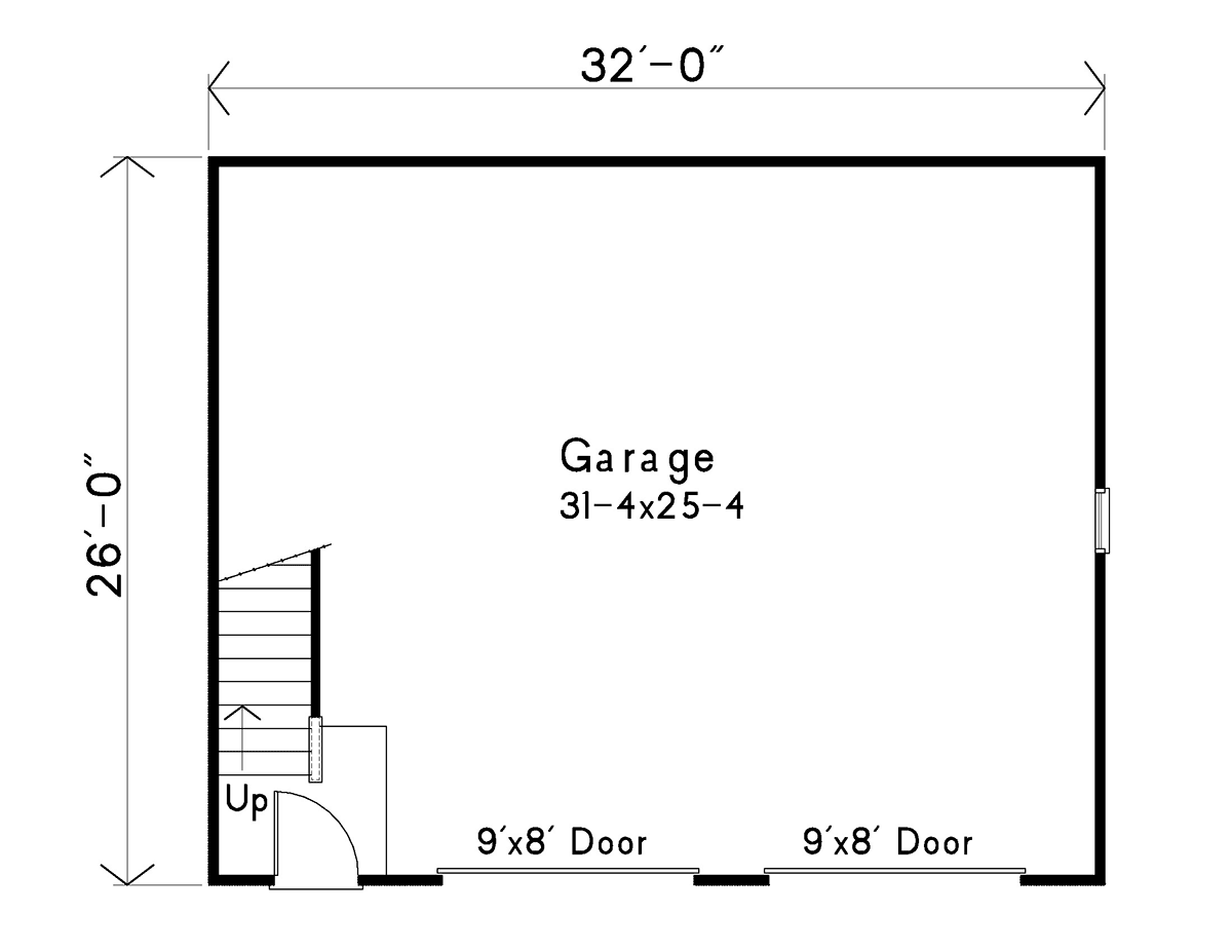 Cottage, Traditional 2 Car Garage Plan 52222 Level One