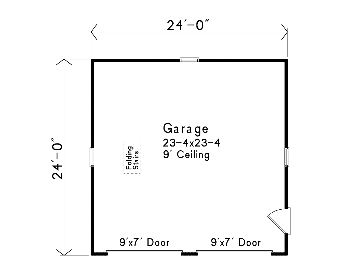 Traditional 2 Car Garage Plan 52227 Level One