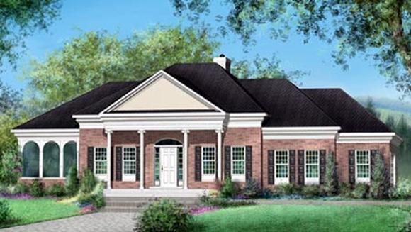 House Plan 52481 with 2 Beds, 3 Baths, 2 Car Garage Elevation