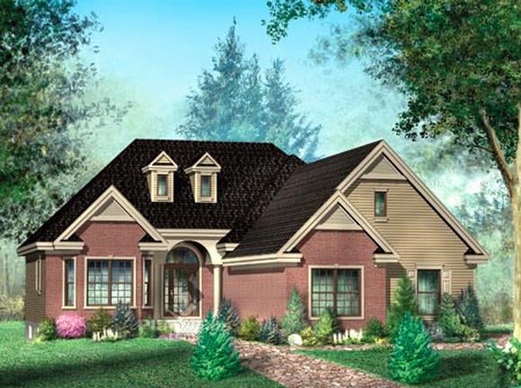 House Plan 52487 with 2 Beds, 3 Baths, 3 Car Garage Elevation