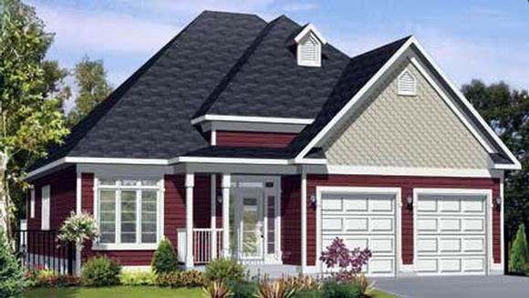 House Plan 52526 with 2 Beds, 2 Baths, 2 Car Garage Elevation