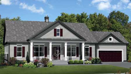 House Plan 52535 with 4 Beds, 3 Baths, 2 Car Garage Elevation