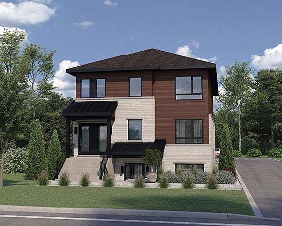 Contemporary, Modern Multi-Family Plan 52841 with 9 Beds, 3 Baths Elevation