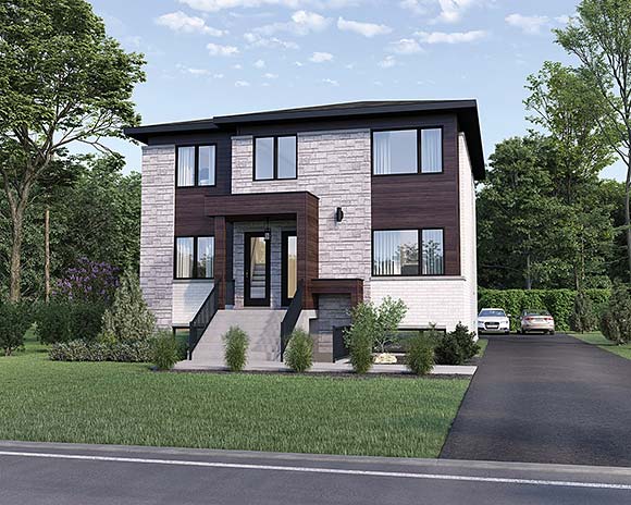 Contemporary Multi-Family Plan 52856 with 9 Beds, 3 Baths Elevation