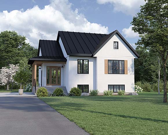 Country, Farmhouse Multi-Family Plan 52862 with 3 Beds, 2 Baths Elevation