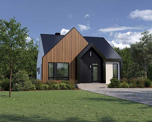 Contemporary House Plan 52865 with 2 Beds, 1 Baths Elevation