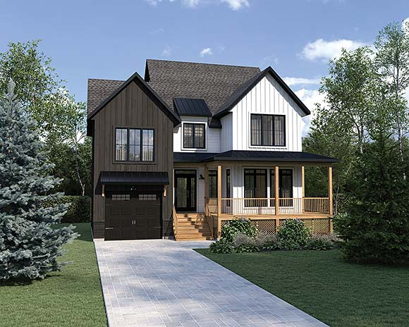 Farmhouse, Traditional House Plan 52871 with 3 Beds, 2 Baths, 1 Car Garage Elevation