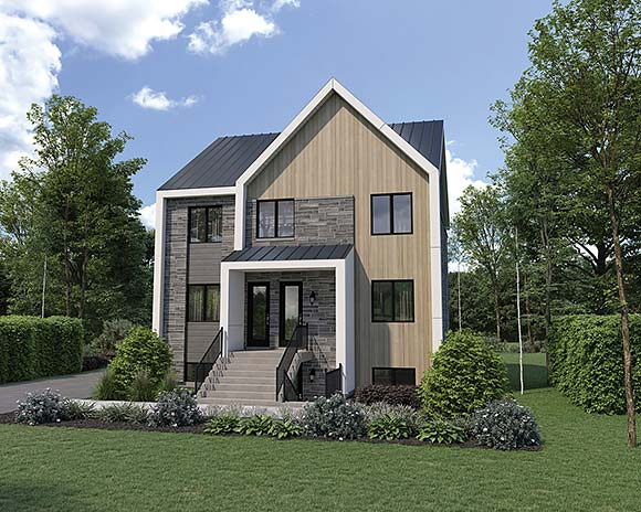 Contemporary, Modern Multi-Family Plan 52873 with 9 Beds, 3 Baths Elevation