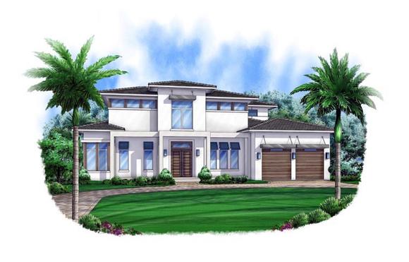 Contemporary House Plan 52905 with 4 Beds, 6 Baths, 3 Car Garage Elevation
