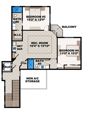 Mediterranean House Plan 52915 with 7 Beds, 6 Baths, 3 Car Garage First Level Plan