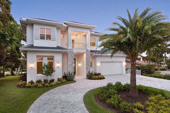Coastal, Florida House Plan 52924 with 4 Beds, 5 Baths, 3 Car Garage Elevation