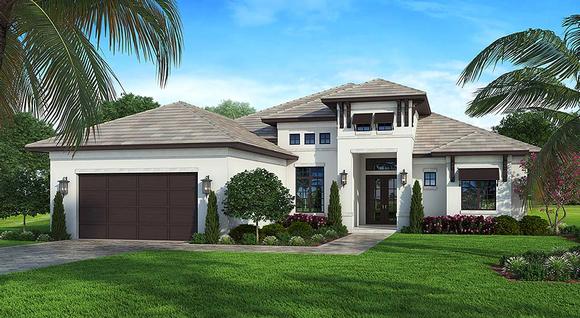 Coastal, Contemporary House Plan 52963 with 4 Beds, 3 Baths, 2 Car Garage Elevation
