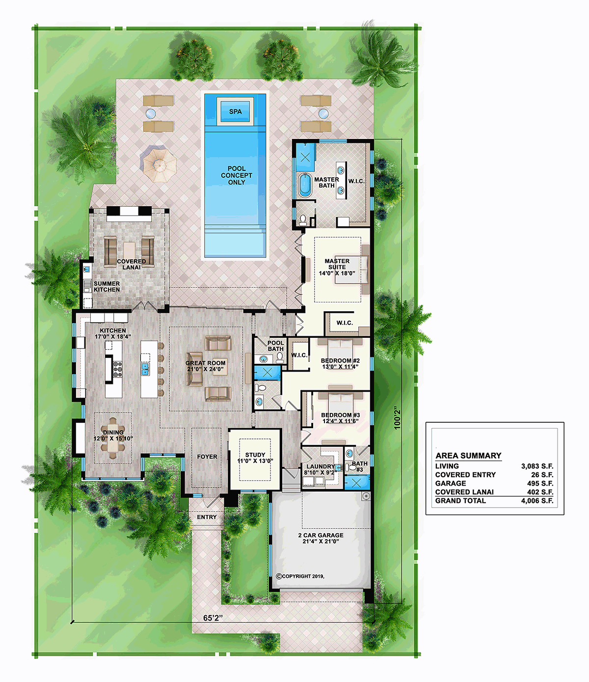 South Florida Design French Contemporary House Plan-South Florida Design