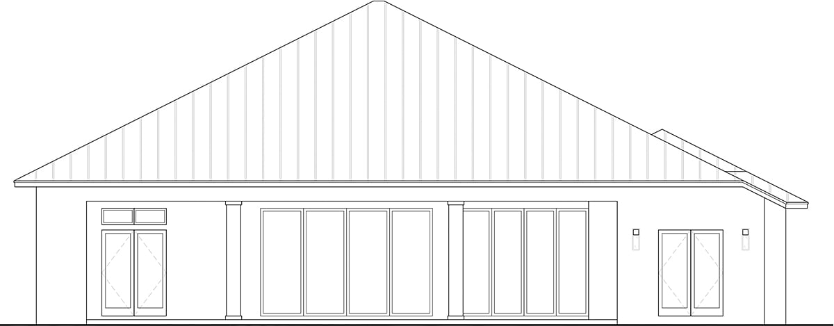 Coastal, Contemporary, Florida House Plan 52969 with 4 Beds, 4 Baths, 3 Car Garage Rear Elevation