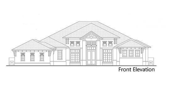 Coastal, Contemporary House Plan 52981, 3 Car Garage Elevation