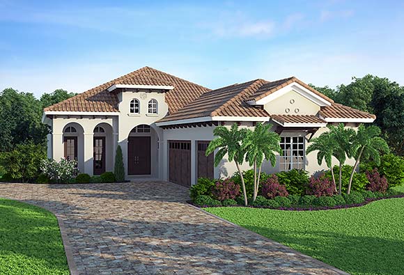 Coastal, Contemporary House Plan 52983 with 4 Beds, 5 Baths, 3 Car Garage Elevation