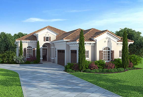Coastal, Contemporary House Plan 52987 with 3 Beds, 4 Baths, 3 Car Garage Elevation