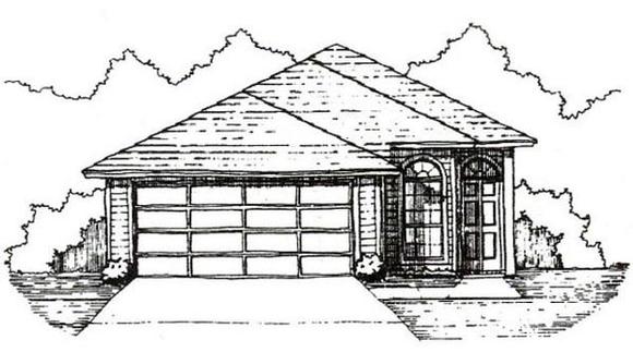 House Plan 53112 with 3 Beds, 2 Baths, 2 Car Garage Elevation